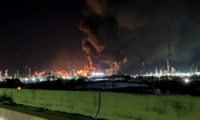ExxonMobil Oil Refinery Explosion In Baytown, Texas.