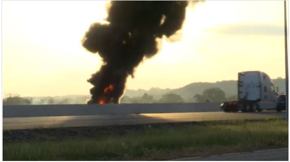 Fuel tanker crash on I-14 in Nolanville, Texas
