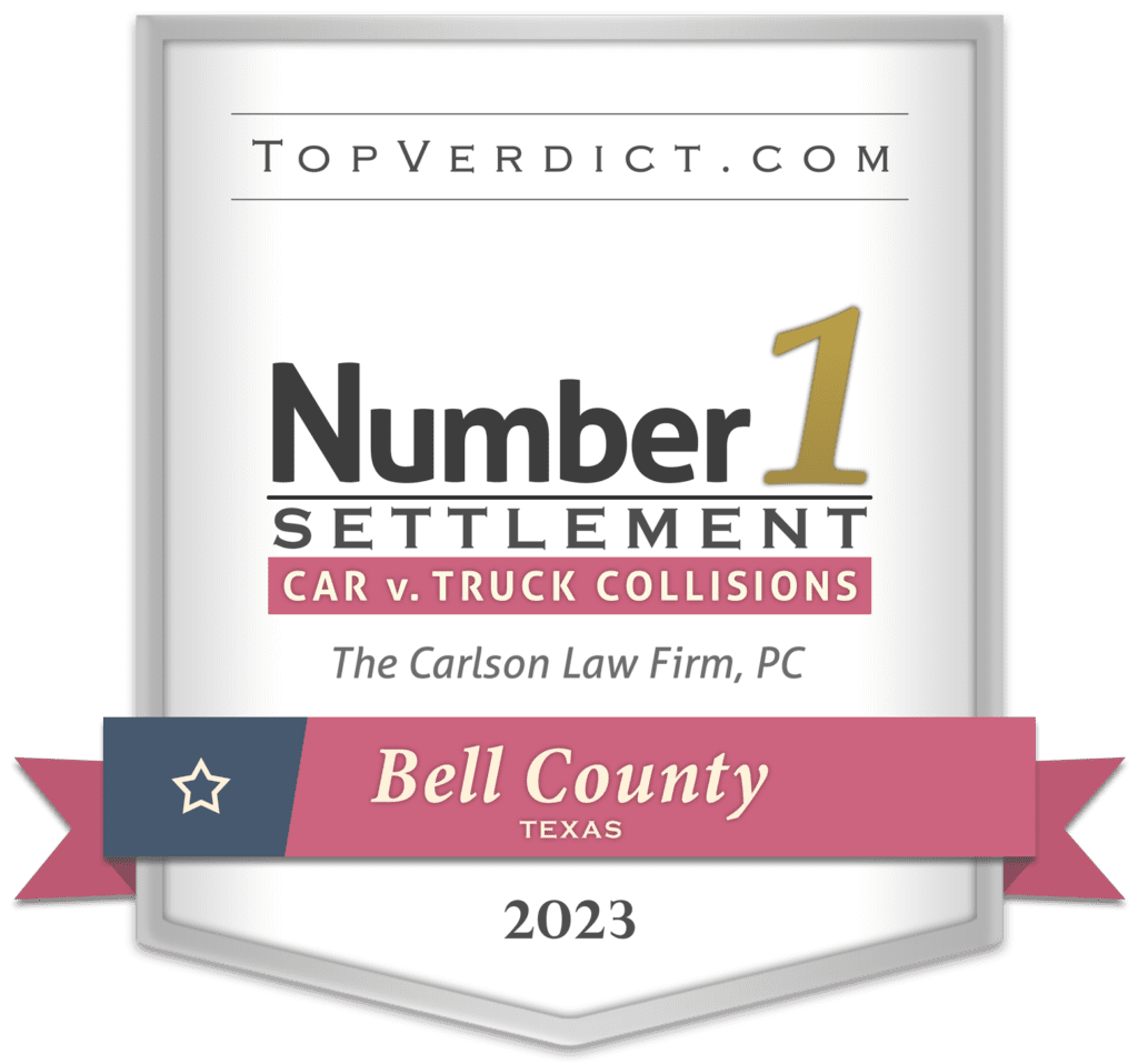 firm-badge-number-1-car-v-truck-collision-settlement-bell-county-2023-carlson-law