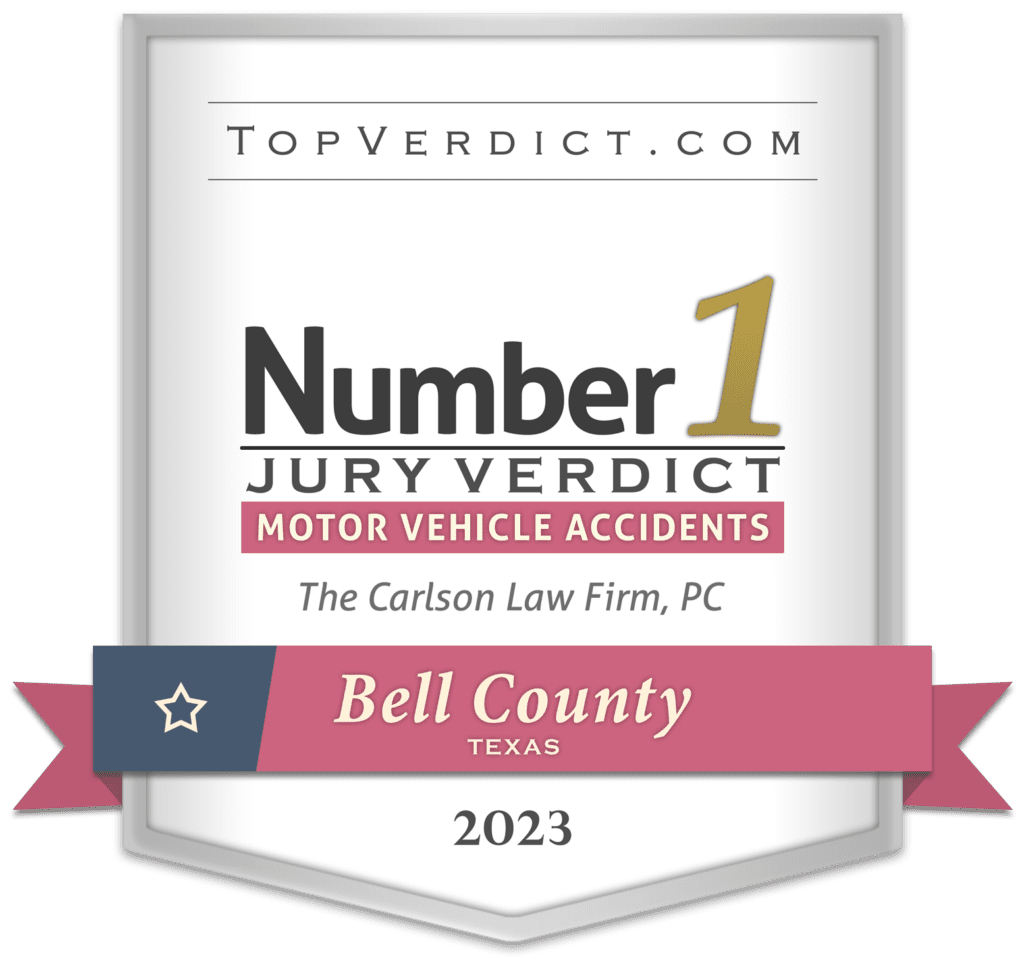 firm-badge-number-1-motor-vehicle-accident-verdict-bell-county-2023-carlson-law