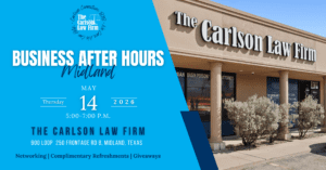 2026 Midland networking event, The Midland Business After Hours will be hosted with the Midland Chmaber of Commerce and open to new and established entrepreneurs