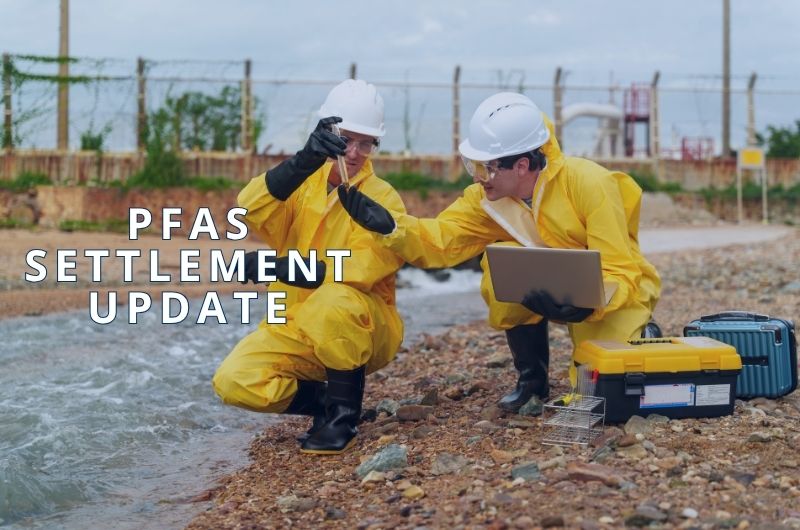 Environmental water testing illustration representing the Wisconsin PFAS settlement with Tyco Fire Products.