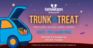 Carlson Cares Temple Trunk or Treat event on Oct. 17, 2026.
