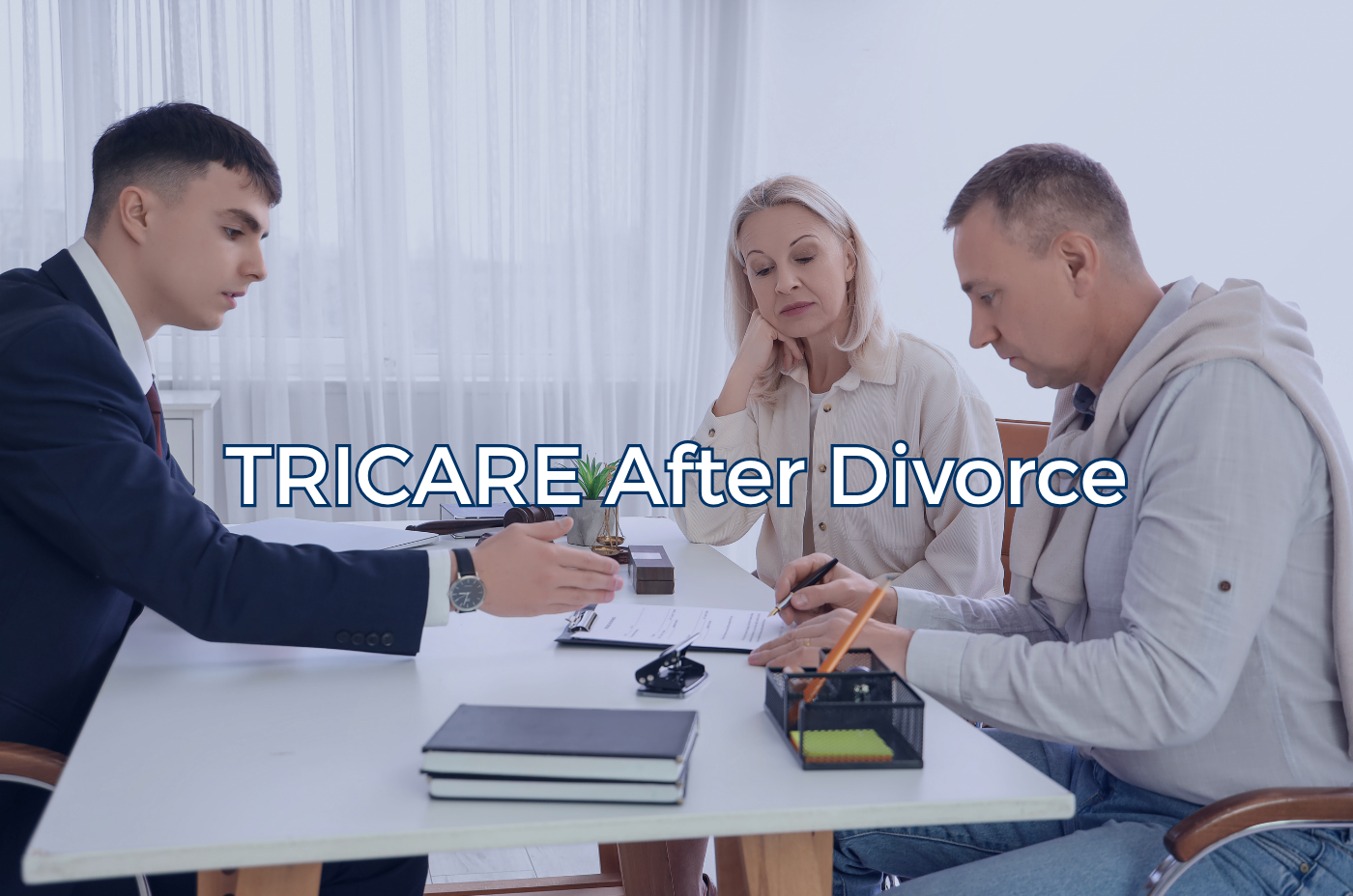 Military spouse discussing TRICARE and divorce with an attorney.