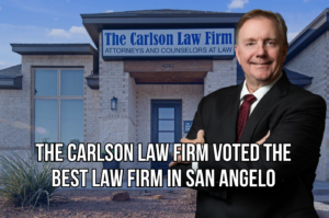 The Carlson Law Firm is recognized as Best Law Firm in the 2026 San Angelo Community Choice Awards.