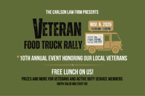 The Carlson Law Firm's 10th annual Veterans Food Truck Rally in Killeen