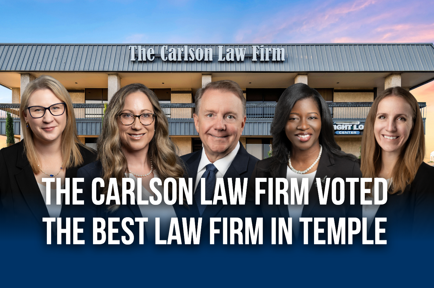The Carlson Law Firm was voted Best Law Firm in the Temple Daily Telegram's 2026 Readers' Choice Awards.