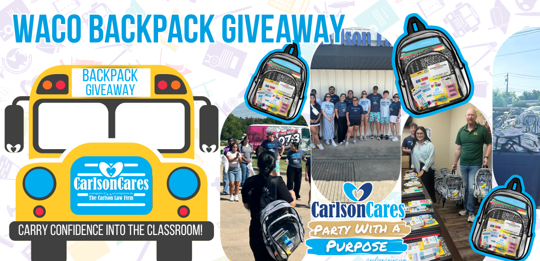 Carlson Cares 2025 Waco Backpack Giveaway Party With A Purpose