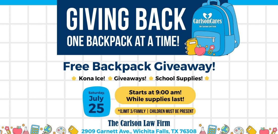 Wichita Falls Backpack Giveaway 2026