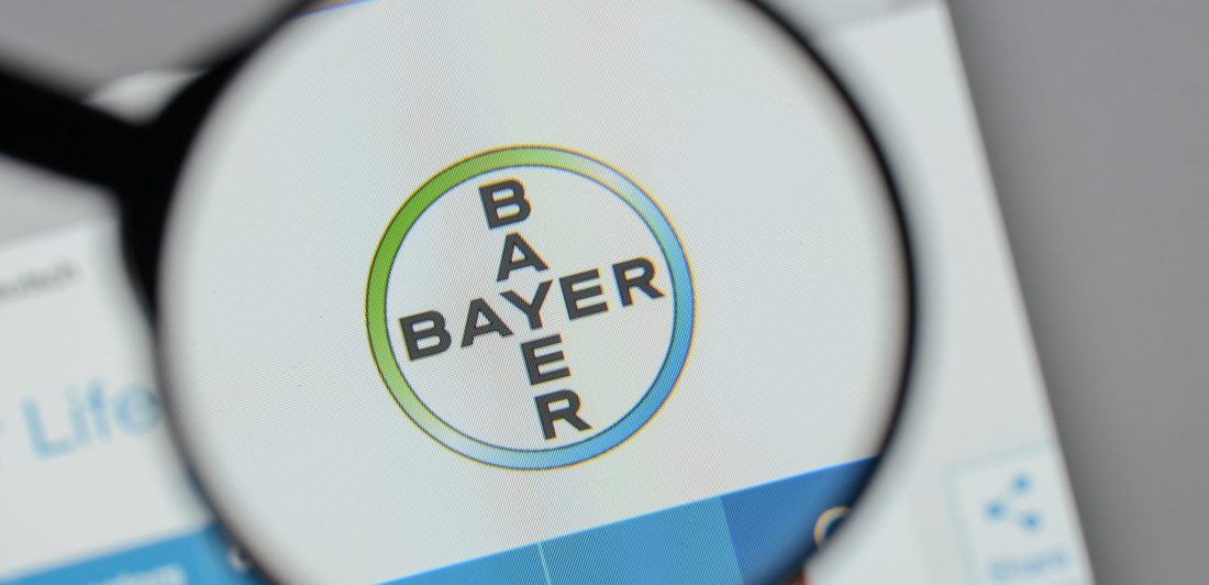Milan, Italy – August 10, 2017: Bayer
 logo on the website homep Milan, Italy - August 10, 2017: Bayer
 logo on the website homep