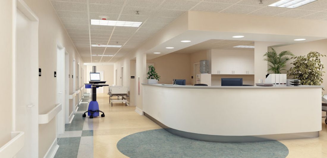Hospital. 3d rendering Image of interior of a hospital ward