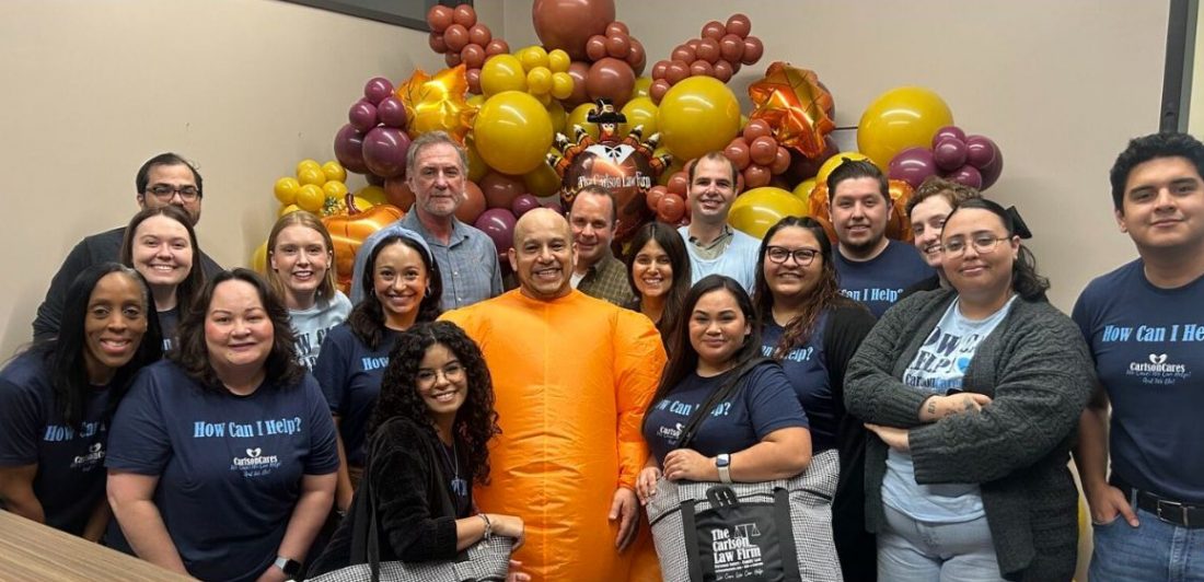 Round Rock Staff at Thanksgiving in a Basket Giveaway