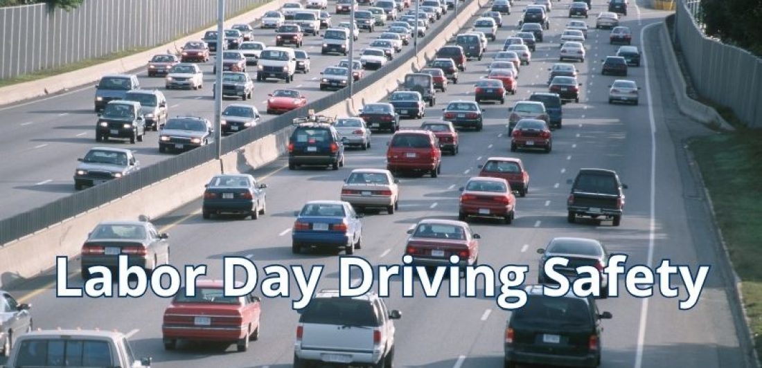 Heavy holiday traffic traveling along a highway during Labor Day weekend.