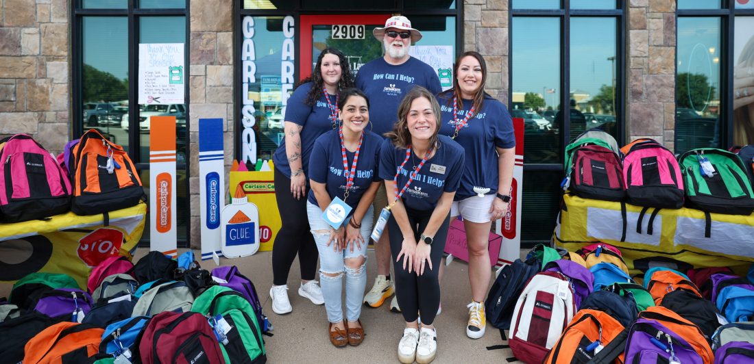 Carlson Cares welcomed more than 400 community members while distributing 250 backpacks to Wichita Falls students before the new school year.